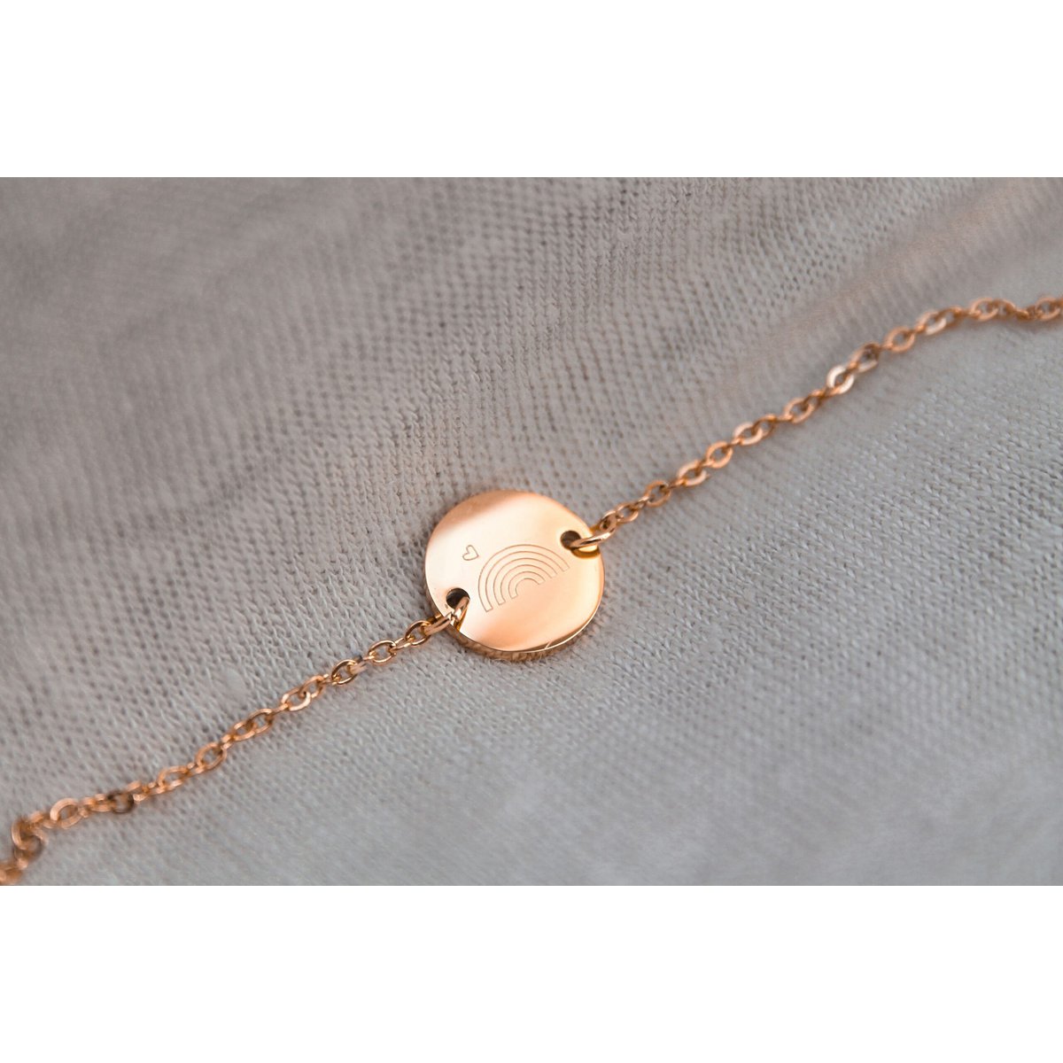 Armbandje Regenboogbaby - Rose Goud