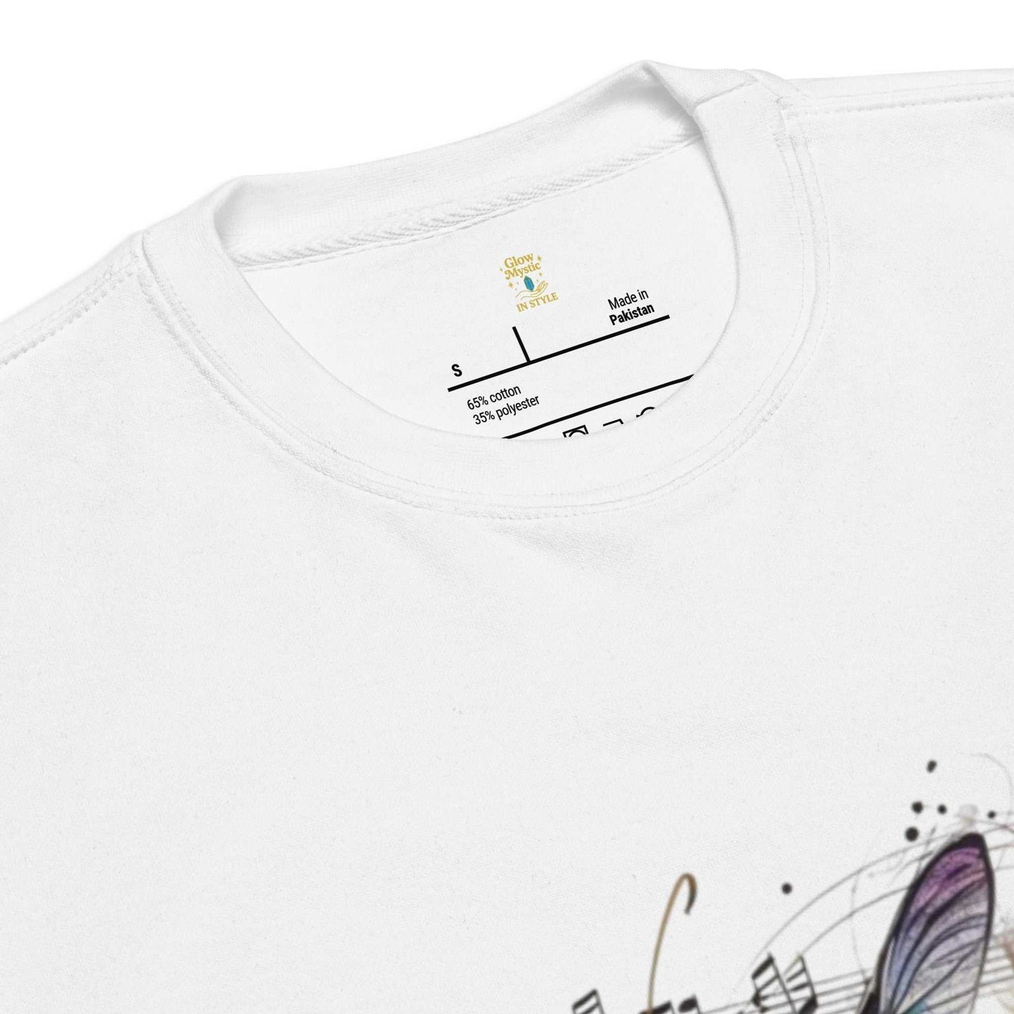 Witte unisex sweatshirt met zachte stof en mystieke libelle-print in pastelkleuren