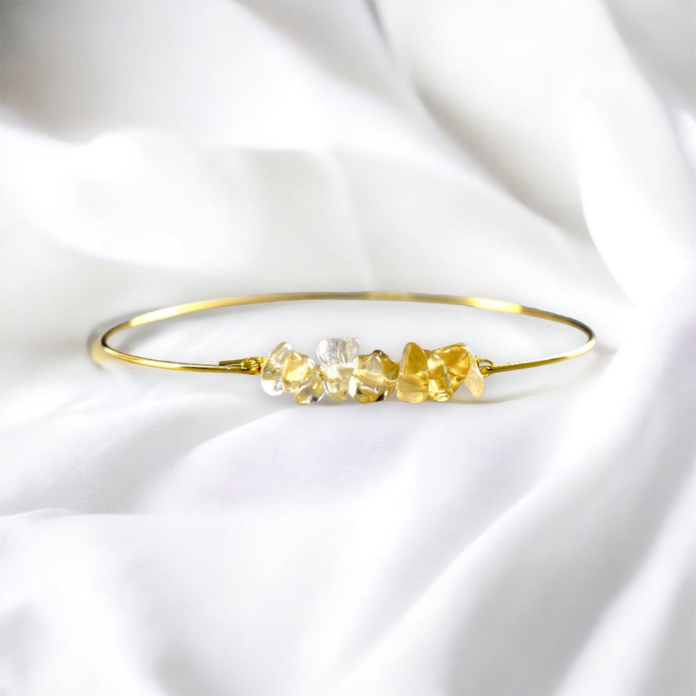 Vergulde citrien armband met natuurlijke edelstenen