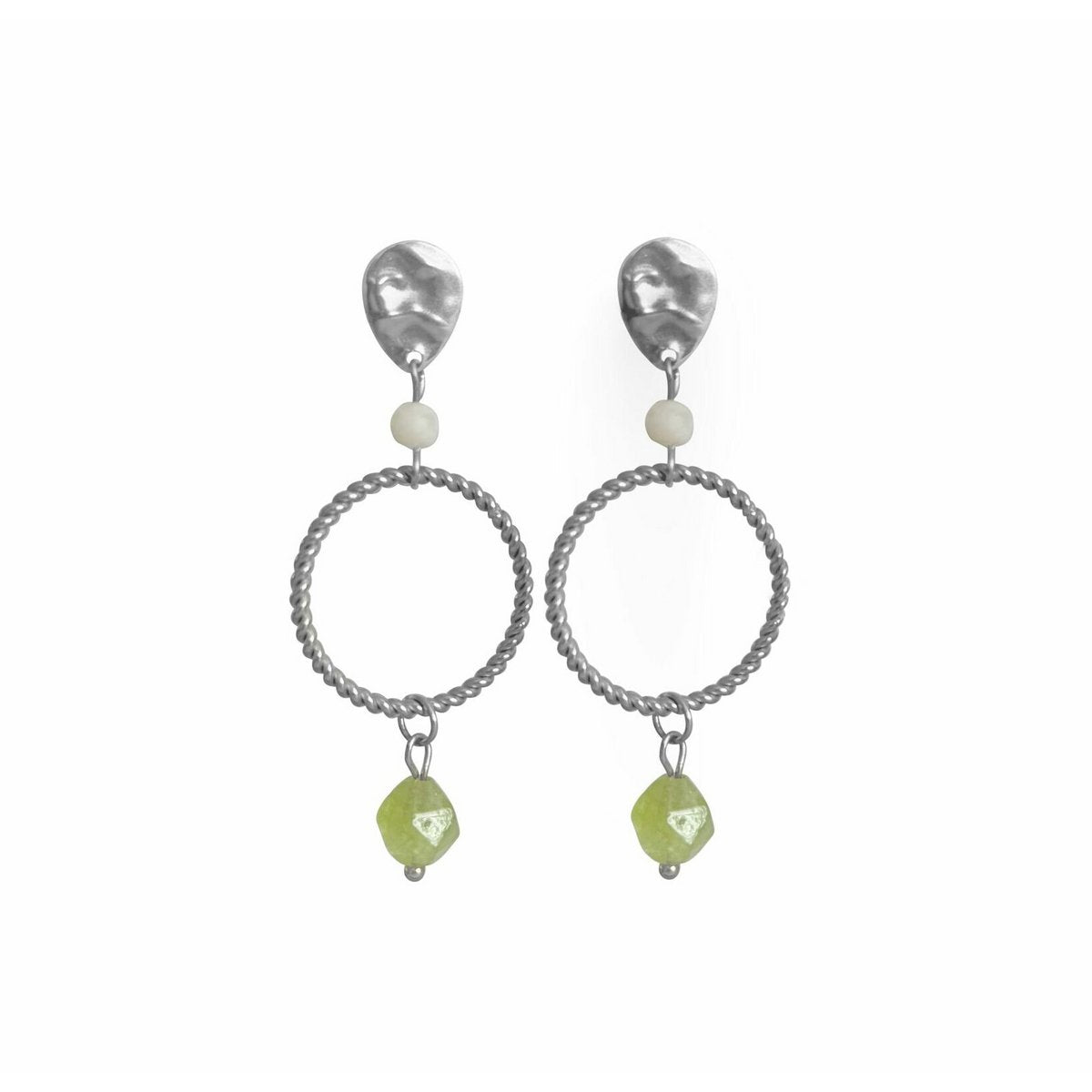 Statement oorbellen met peridot en maansteen van Saint Clairmont