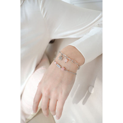 Spirituele armband voor mama met rozenkwarts en bedel