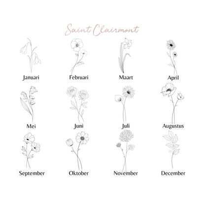 Geboortebloem gravure opties armband goudkleurig