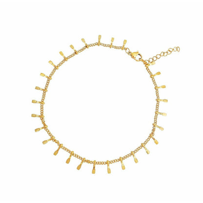 Goudkleurig trendy enkelbandje van stainless steel met speelse hangertjes