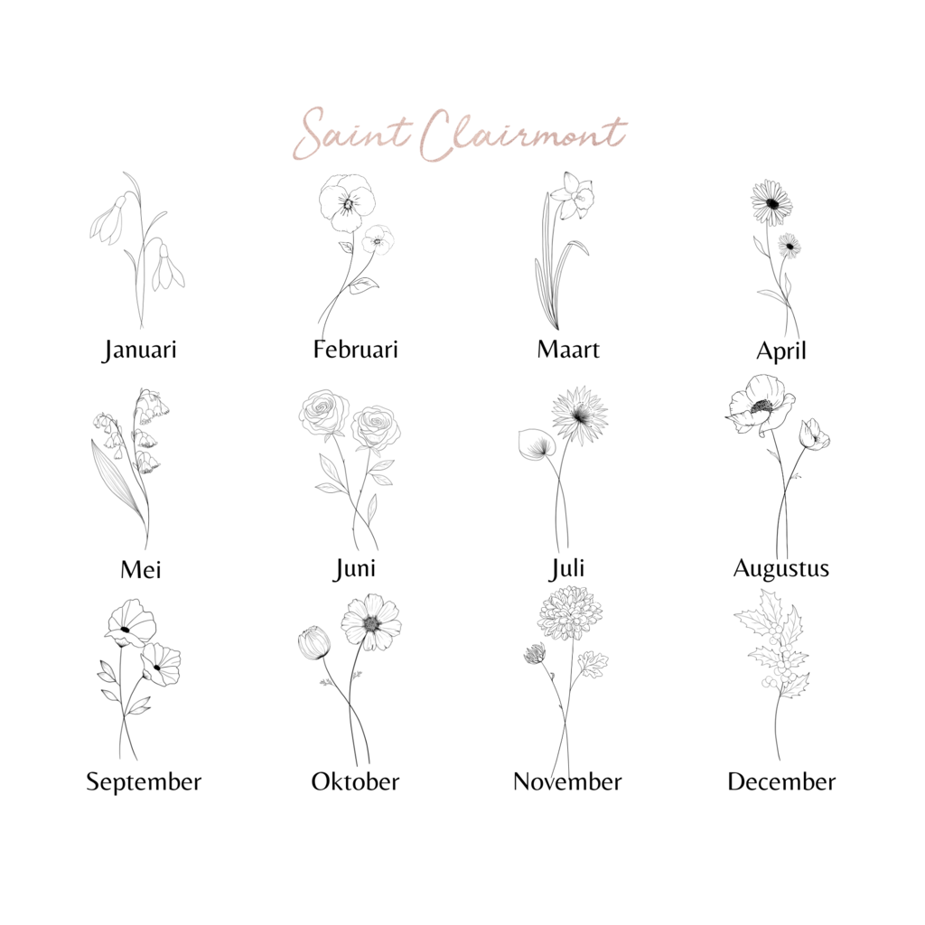 Zilverkleurige geboortebloem armband gepersonaliseerd met gravure