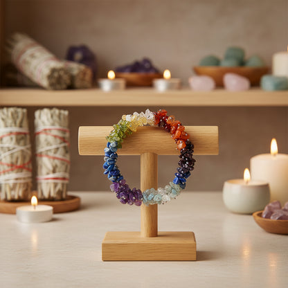 Armband chakra chips AA kwaliteit elastisch