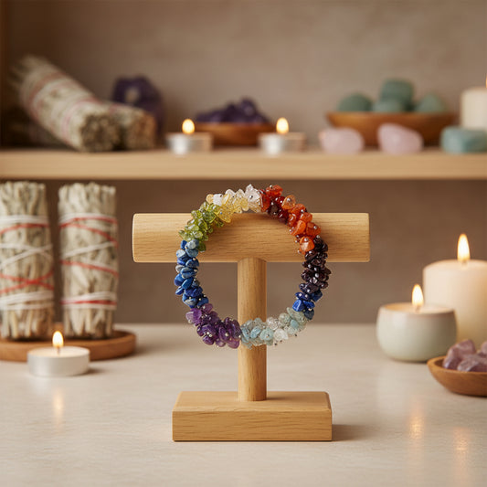 Armband chakra chips AA kwaliteit elastisch