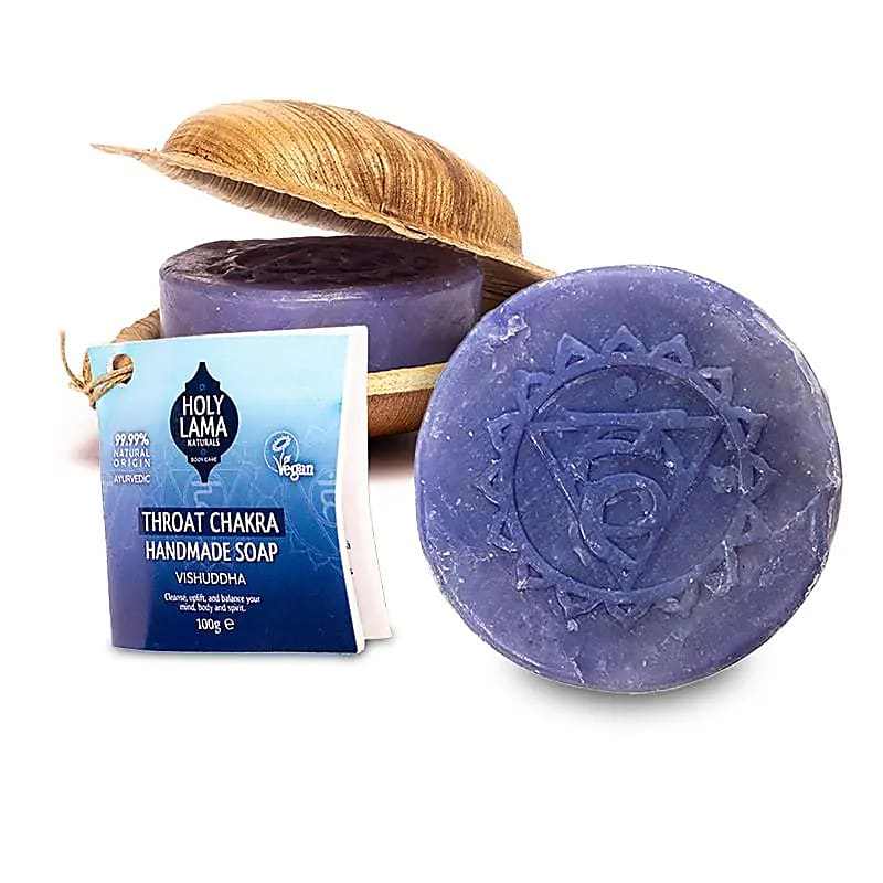 Handgemaakte paarse Throat Chakra zeep uit Chakra Gift Box voor balans en energie