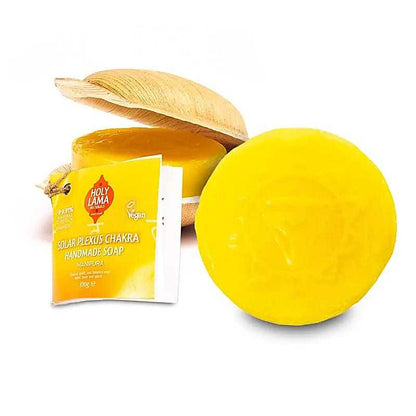 Gele Solar Plexus chakra handgemaakte zeep uit Chakra Gift Box voor energie en balans