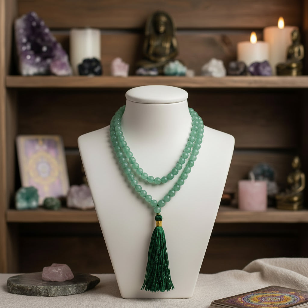 Aventurijn Mala 108 Kralen – Manifestatie, Groei & Vertrouwen