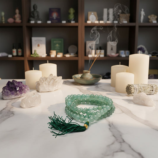 Aventurijn Mala 108 Kralen – Manifestatie, Groei & Vertrouwen