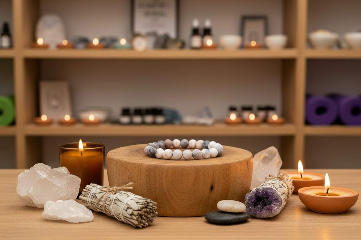 Elastische Roze Zebra Jaspis mala-armband met 21 kralen voor liefde, mededogen en innerlijke rust