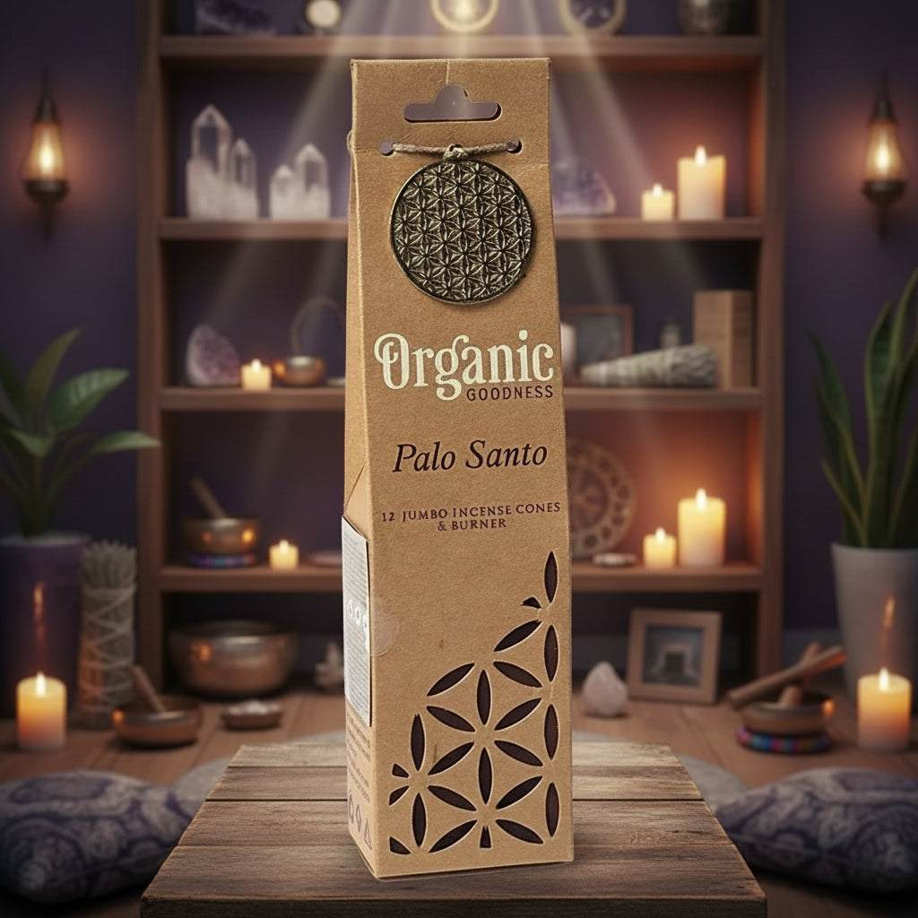 Palo Santo wierookkegels met keramische houder voor ontspanning en energetische zuivering