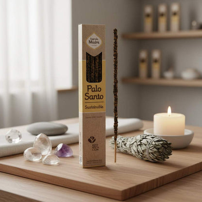Sagrada Madre Palo Santo duurzame handgemaakte wierookstokken met zuiverende houtgeur voor meditatie en ontspanning