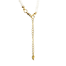 maansteen ketting met goudkleurige maan hanger en verstelbare sluiting, natuurlijke edelsteen kralen