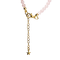 Rozenkwarts ketting met goudkleurige ster hanger en verstelbare verlengkettinkje detail