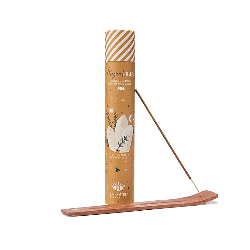 Celestial Magic Magical Vibes incense set with wooden holder and free extra holder for creativity and positive energy