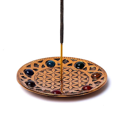 Wierookhouder Bloem des Levens – Koperkleurig | Spirituele Harmonie