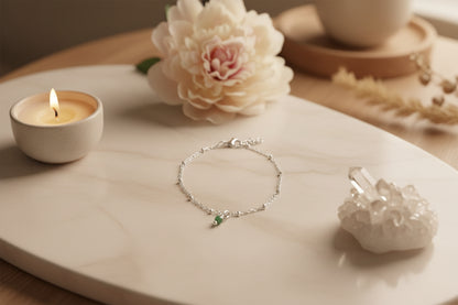 Stainless steel geboortesteen armband met natuurlijke edelsteen