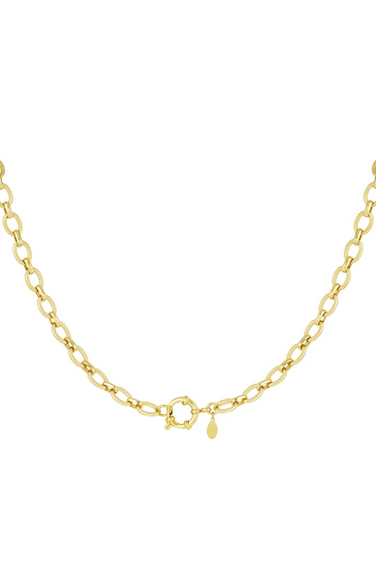 Luxe gouden schakelketting van roestvrij staal van Glow Mystic in Style.