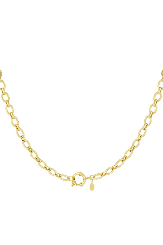 Luxe gouden schakelketting van roestvrij staal van Glow Mystic in Style.