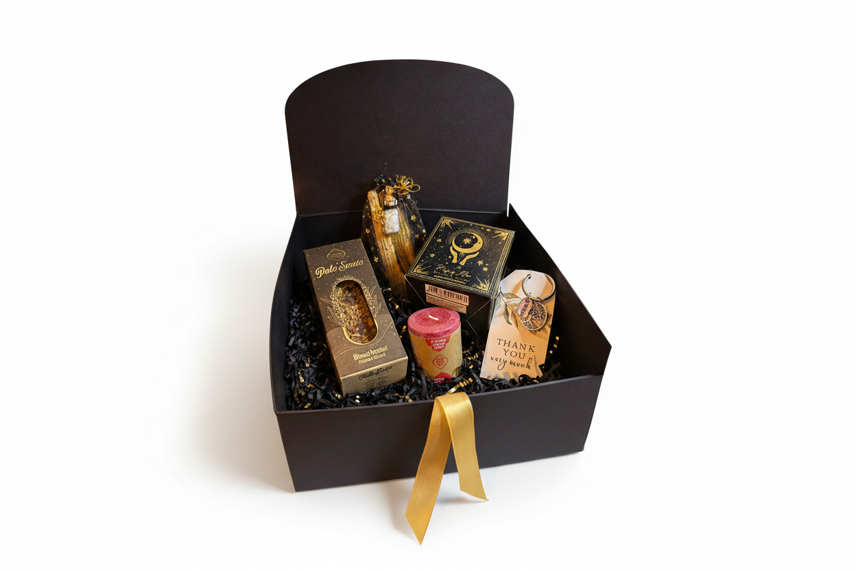 Mini Manifestatie Ritual Box met kaarsen, palo santo en edelsteentjes voor intenties en energie reinigen