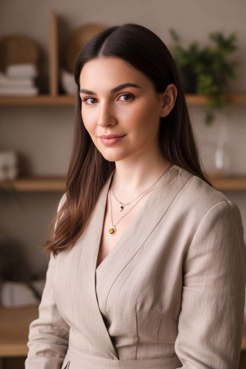 Zilveren ketting met Tijgeroog hartje en ring van Saint Clairmont