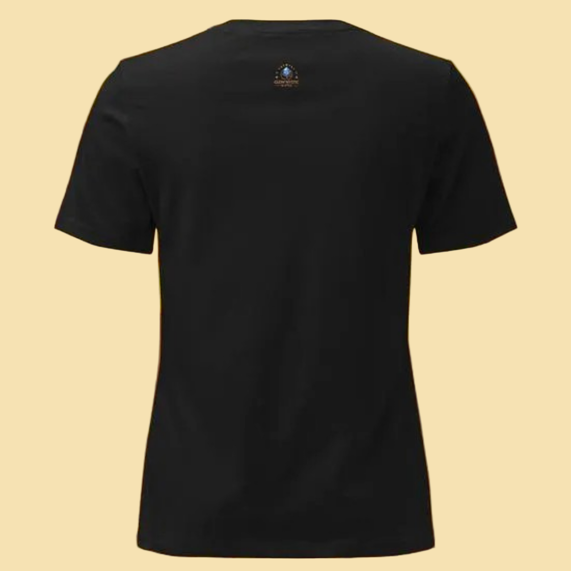 Black Crystals Cauldrons and Couture T Shirt with cosmic-inspired design on breathable fabric in autumn setting