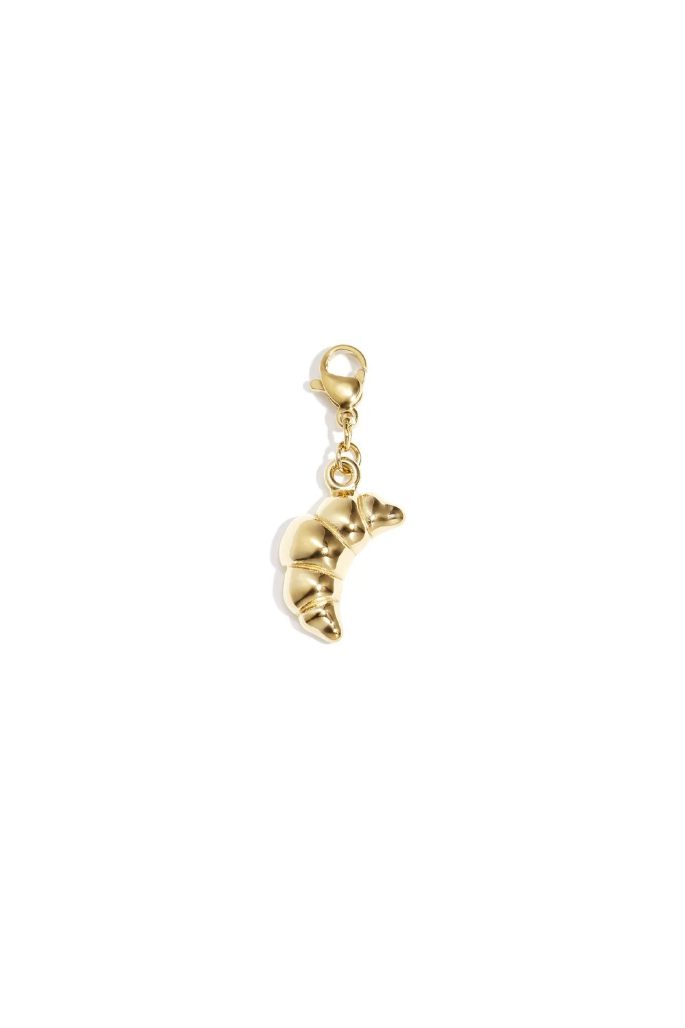 Goudkleurige RVS croissant bedel voor armband of ketting.