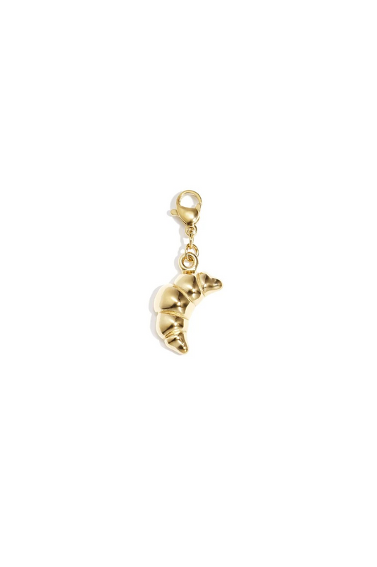 Goudkleurige RVS croissant bedel voor armband of ketting.