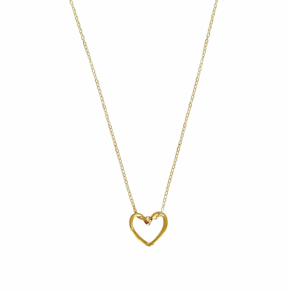 Gouden hart ketting met zwevend effect close-up”
