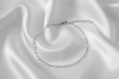 Verstelbaar hartjes enkelbandje van stainless steel met verlengketting