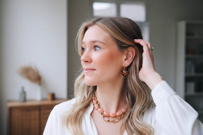 Dames oorbellen panterprint hart goudkleurig RVS lichtgewicht