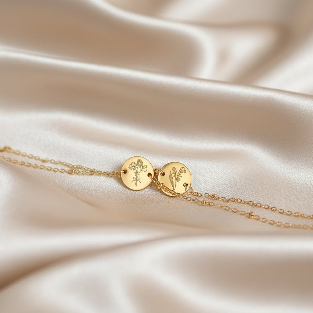 Goudkleurige geboortebloem armband minimalistisch