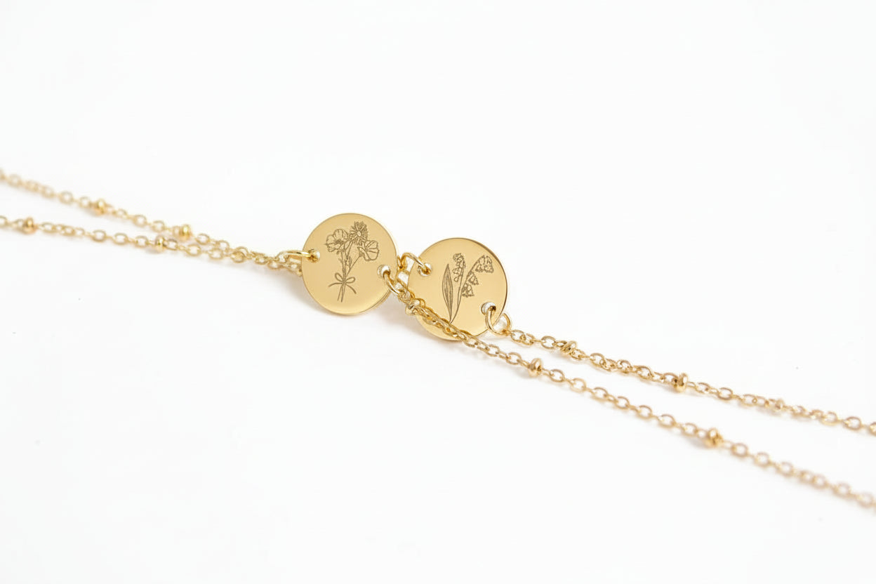 Goudkleurige geboortebloem armband minimalistisch