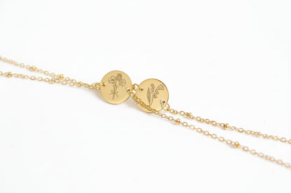 Goudkleurige geboortebloem armband minimalistisch