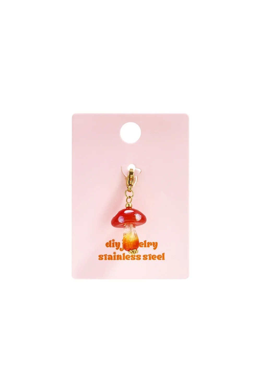 RVS paddenstoel hanger voor bedelketting.