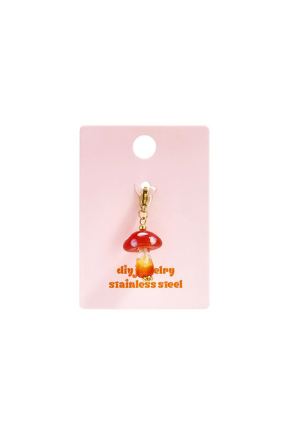 RVS paddenstoel hanger voor bedelketting.