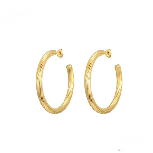 Aura Chunky Hoops gouden stainless steel oorbellen minimalistische design