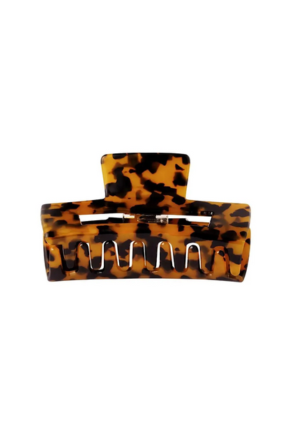 Luxe panterprint haarclip van hoogwaardig acetaat voor dames – stijlvolle bruine haarklem | Glow Mystic in Style