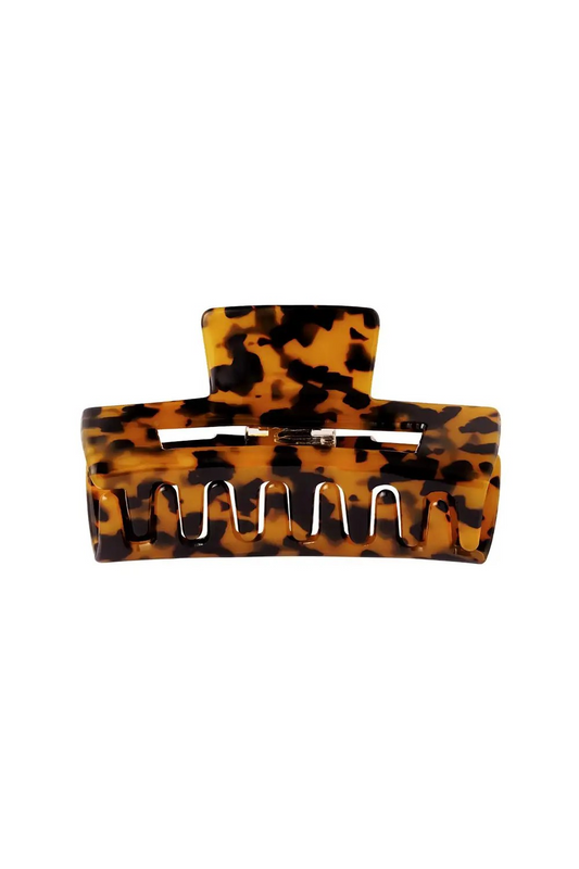 Luxe panterprint haarclip van hoogwaardig acetaat voor dames – stijlvolle bruine haarklem | Glow Mystic in Style