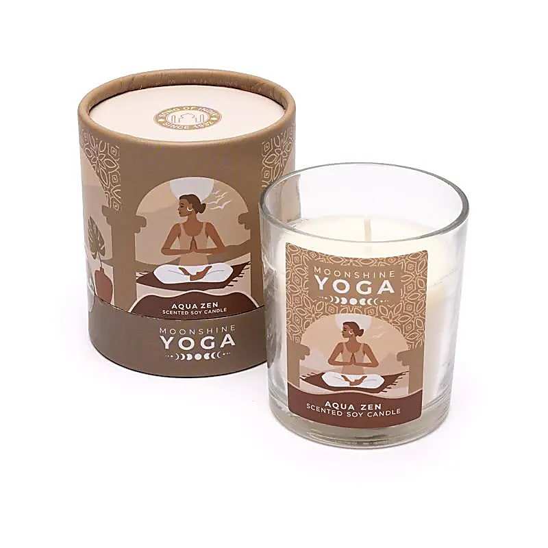Moonshine Yoga Geurkaars Giftset – 2 Sojawas Kaarsen (Aqua Zen & Moonlit Jasmine)