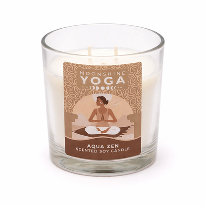 Moonshine Yoga Geurkaars Giftset – 2 Sojawas Kaarsen (Aqua Zen & Moonlit Jasmine)