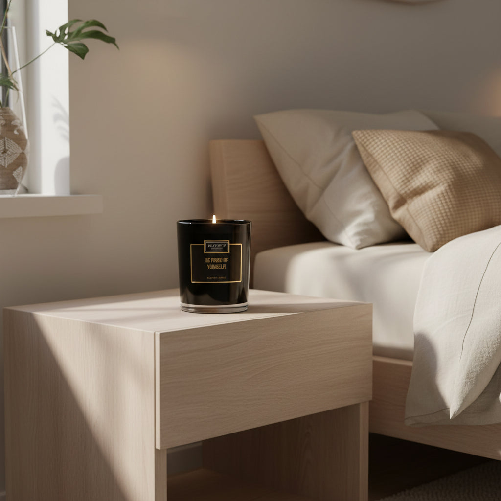 Treatments geurkaars Wees trots op jezelf 280 gram met zwarte glazen pot