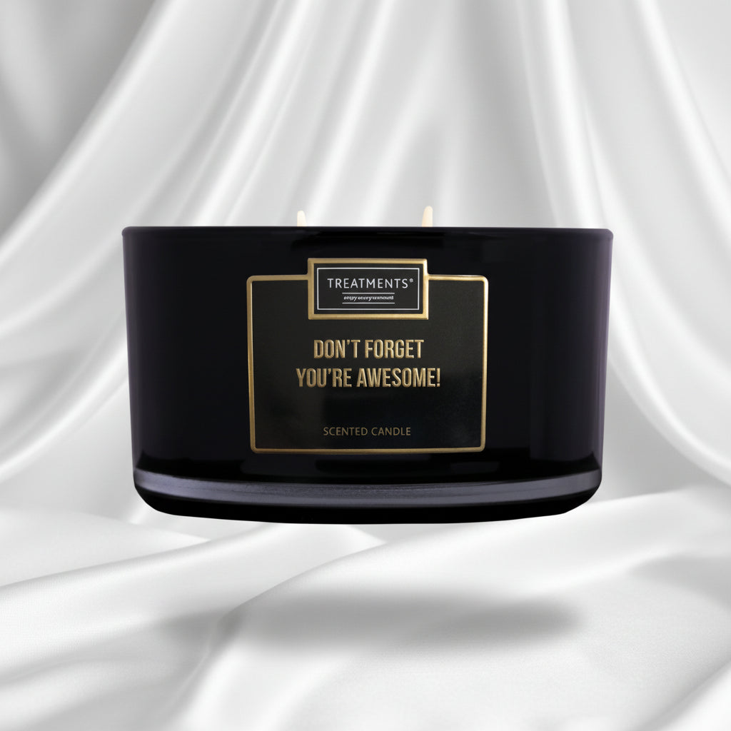 XL Glow Ritueel Kaars Don’t Forget You’re Awesome – luxe zwarte geurkaars met gouden label