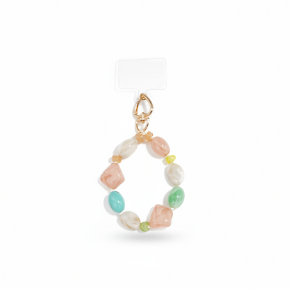 Glow Mystic in Style chunky acryl telefoonkoord in pastelkleuren met transparant hoesje kaartje