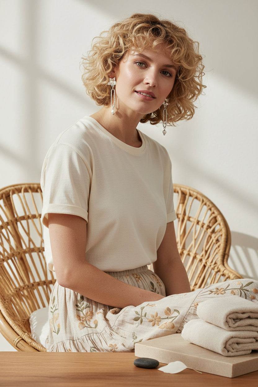 Ster en maansteen oorbellen van roestvrij staal met facetgeslepen maansteen en stermotief, 4 cm lang.