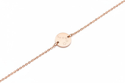 Roségouden Sterrenkindje Armband met gegraveerde sterretjes troostgeschenk stainless steel