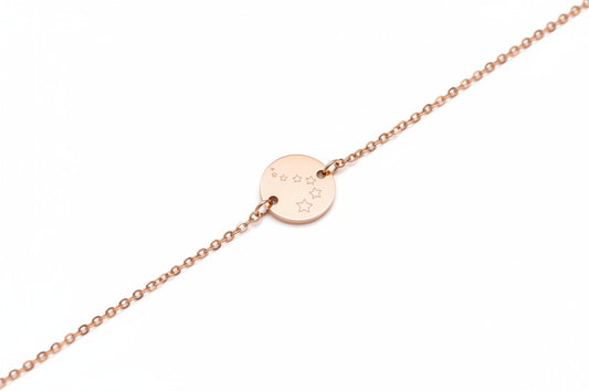 Roségouden Sterrenkindje Armband met gegraveerde sterretjes troostgeschenk stainless steel