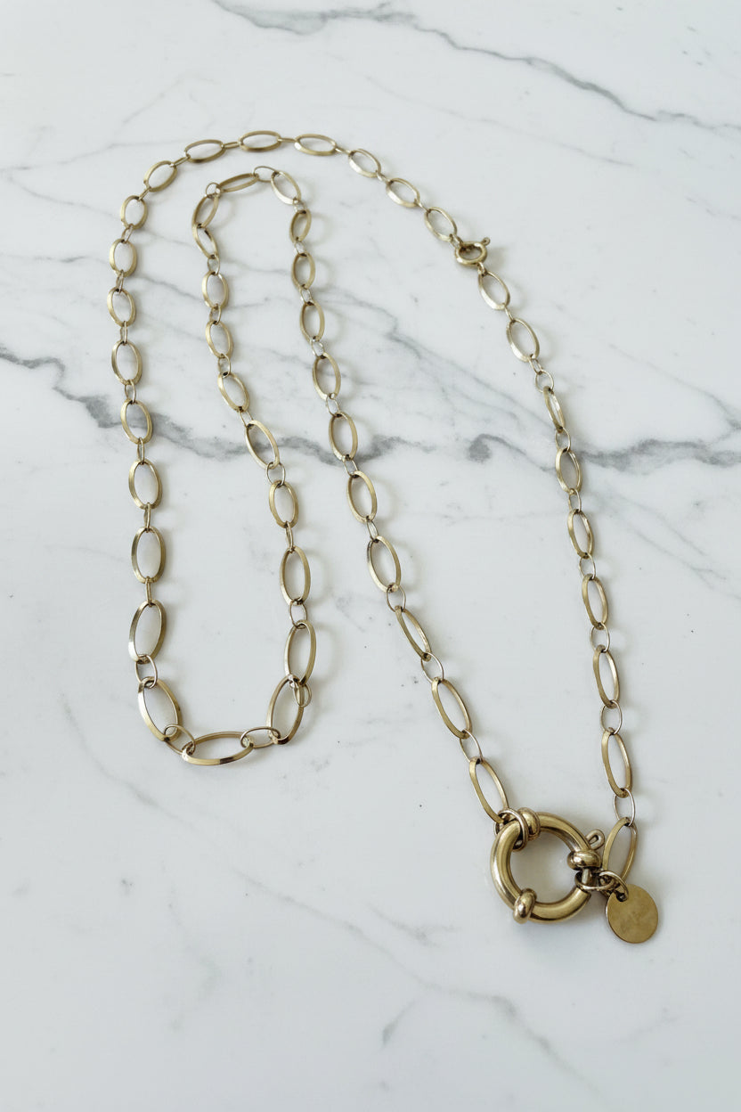 Tijdloze gouden dames slotketting van roestvrij staal voor dagelijks gebruik