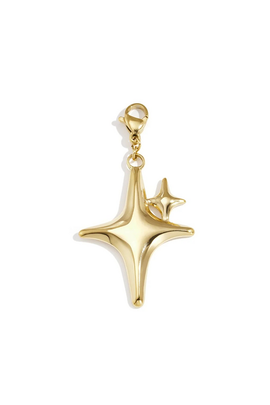 Luxe gouden RVS ster bedel van stainless steel voor ketting of bedelarmband